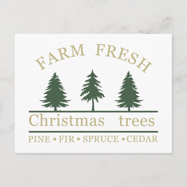 Farm fresh Christmas pine trees Holiday Postcard (Front)