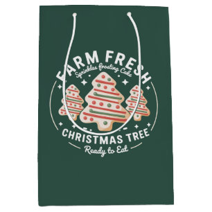 Farm Fresh Christmas Tree Cake Xmas Holiday Medium Gift Bag