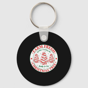 Farm Fresh Christmas Tree Cakes Retro Xmas Tree Fa Key Ring