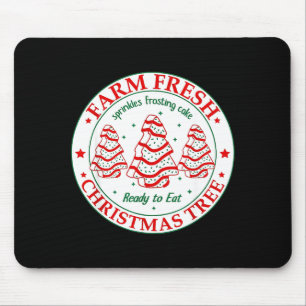 Farm Fresh Christmas Tree Cakes Retro Xmas Tree Fa Mouse Mat