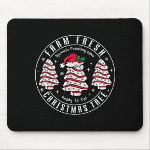 Farm Fresh Christmas Tree Cakes Retro Xmas Tree Fa Mouse Mat