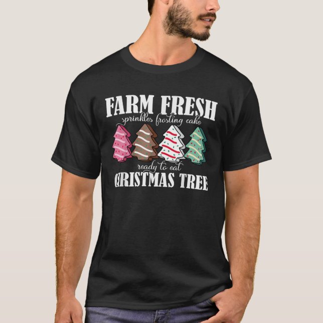 Farm Fresh Christmas Tree Frosting Frosted Cake De T-Shirt (Front)