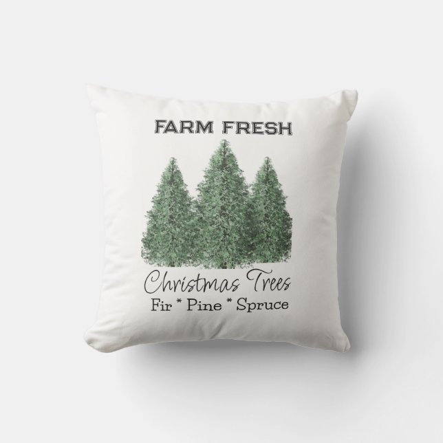 Farm Fresh Christmas Tree Holiday Home Decor  Cushion (Front)