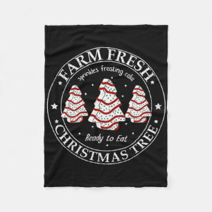 Farm Fresh Christmas Tree Xmas Cake Holiday Family Fleece Blanket