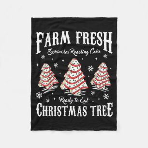 Farm Fresh Christmas Tree Xmas Debbie Cakes Family Fleece Blanket