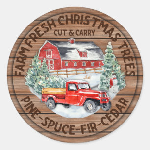 Farm Fresh Christmas Trees Classic Round Sticker
