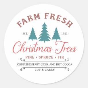 Farm Fresh Christmas Trees Classic Round Sticker