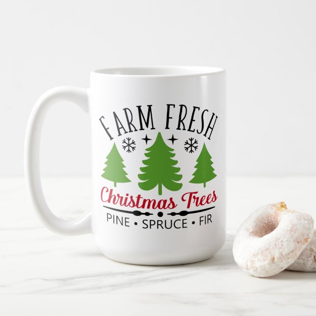 Farm Fresh Christmas Trees Coffee Mug (With Donut)