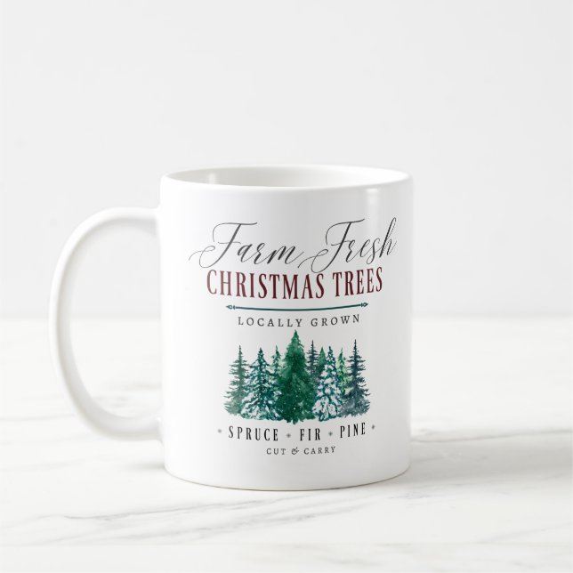 Farm Fresh Christmas Trees Coffee Mug (Left)