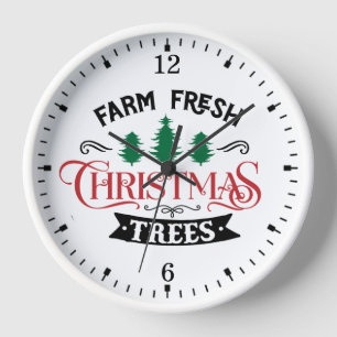 Farm Fresh Christmas Trees Design-54390 Clock