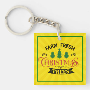 Farm Fresh Christmas Trees Design-54394 Key Ring