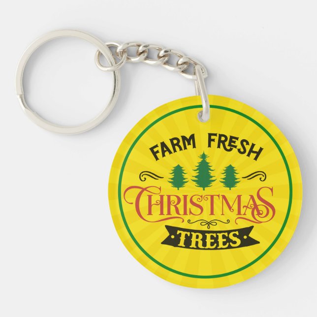 Farm Fresh Christmas Trees Design-54394 Key Ring (Front)