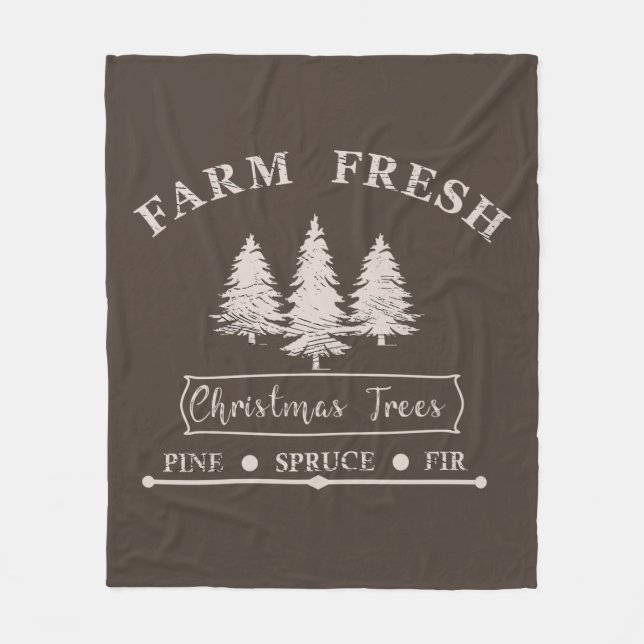 Farm fresh Christmas trees Fleece Blanket (Front)