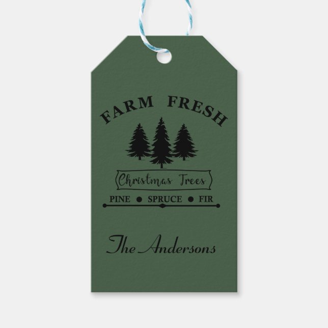 Farm fresh Christmas trees Gift Tags (Front)