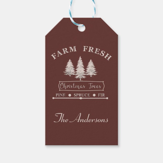 Farm fresh Christmas trees Gift Tags (Front)