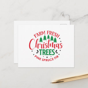 Farm fresh Christmas trees Holiday Postcard