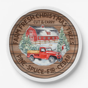 Farm Fresh Christmas Trees Paper Plates