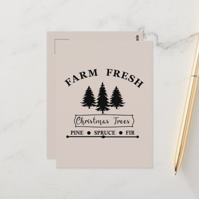 Farm fresh Christmas trees Postcard (Front/Back In Situ)
