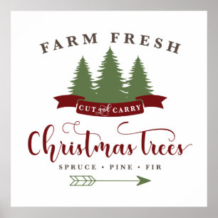 Farm fresh Christmas trees  Poster
