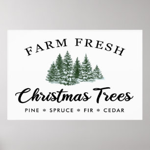 Farm Fresh Christmas Trees Poster