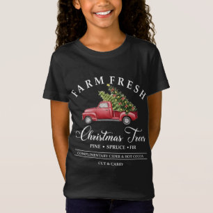 Farm Fresh Christmas Trees Red Truck T-Shirt