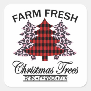 Farm Fresh Christmas Trees Square Sticker