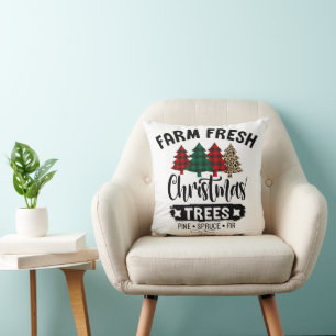 Farm fresh christmas tress holiday tree farm cushion