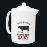 Farm Fresh Dairy<br><div class="desc">Unique rustic farm fresh dairy teapot ready for you to personalise. 📌If you need further customisation, please click the "Click to Customise further" or "Customise or Edit Design"button and use our design tool to resize, rotate, change text colour, add text and so much more.⭐This Product is 100% Customisable. Graphics and...</div>