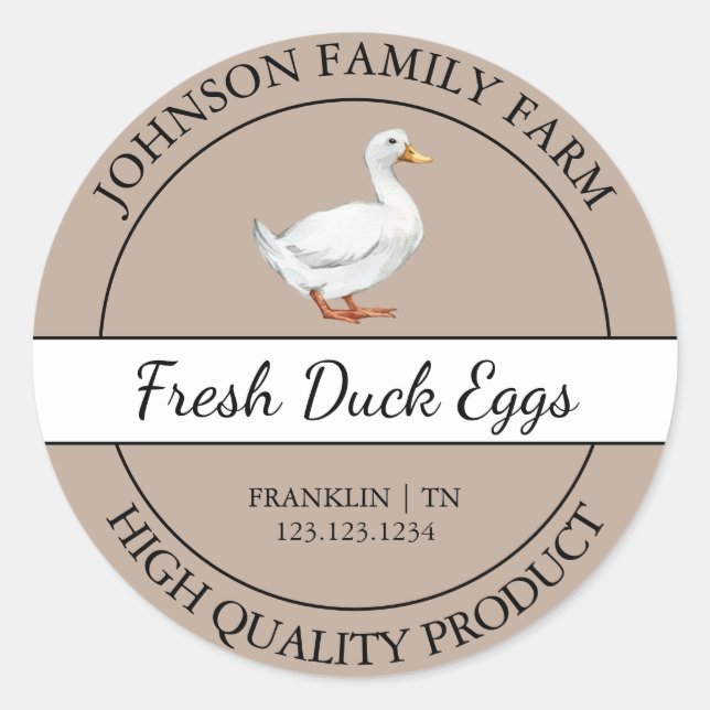 Farm Fresh Duck Egg Brown Label (Front)