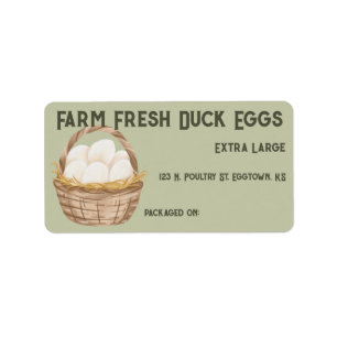 Farm Fresh Duck Eggs Egg Carton Label