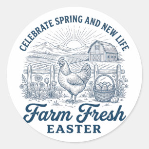Farm Fresh Easter Chicken Spring New Life Hen Classic Round Sticker