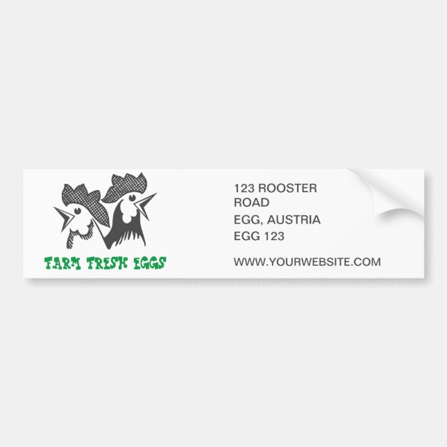 Farm Fresh Eggs Bumper Sticker (Front)