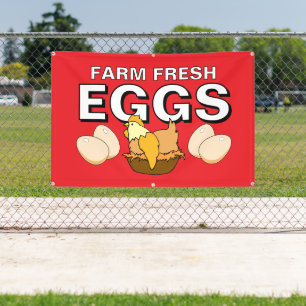 Farm Fresh Eggs Chicken Banner