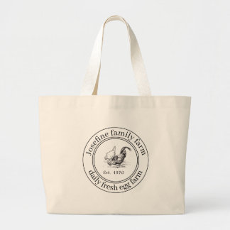 Farm Fresh Eggs Chicken Coop Rustic Country Farm Large Tote Bag