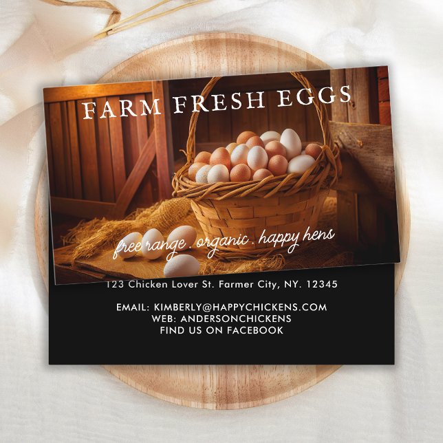 Farm Fresh Eggs Chicken Egg Modern  Business Card (Creator Uploaded)