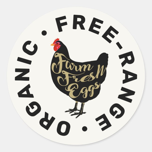 Farm Fresh Eggs Chicken Silhouette Carton Label (Front)