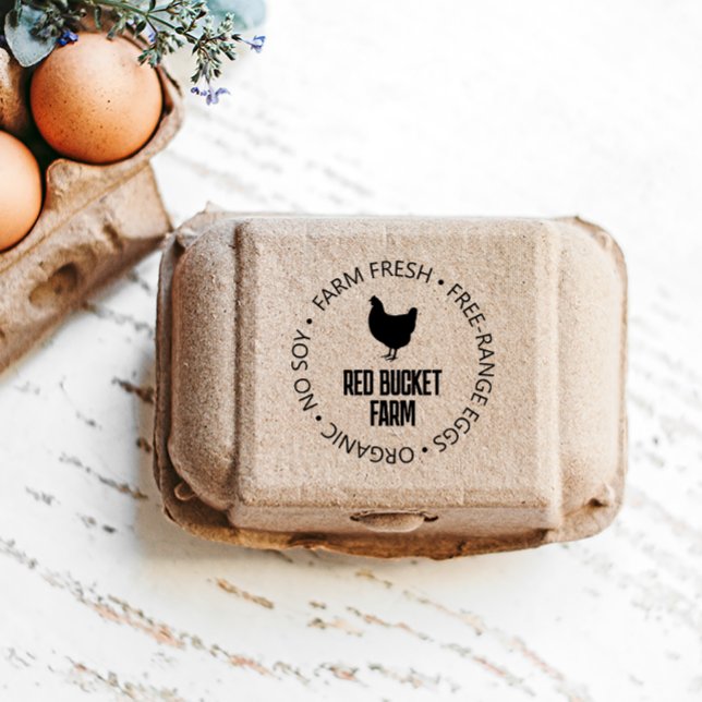 Farm Fresh Eggs Chicken Silhouette Self-inking Stamp (Creator Uploaded)