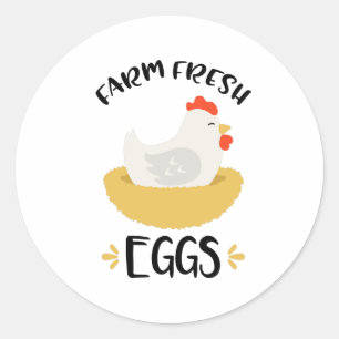 Farm Fresh Eggs Classic Round Sticker