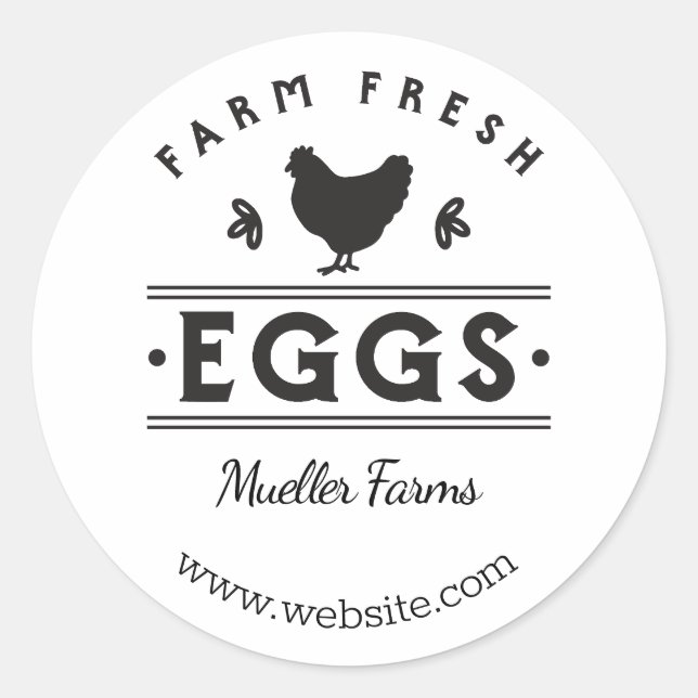 Farm Fresh Eggs Classic Round Sticker (Front)
