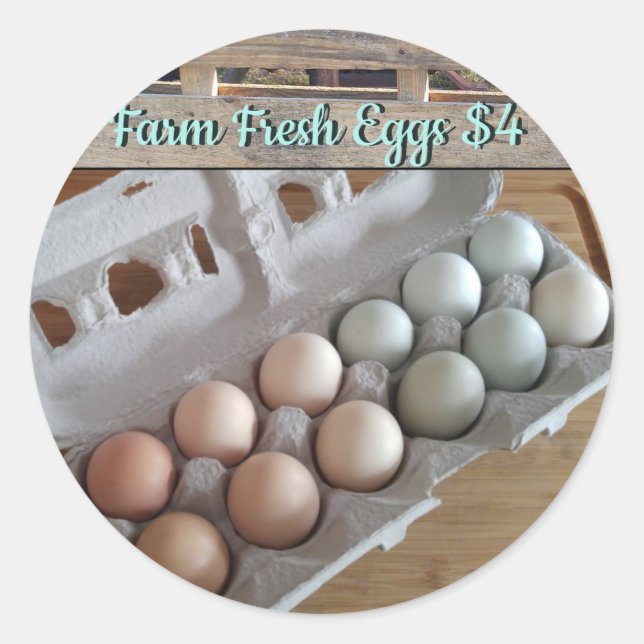 Farm Fresh Eggs Classic Round Sticker (Front)