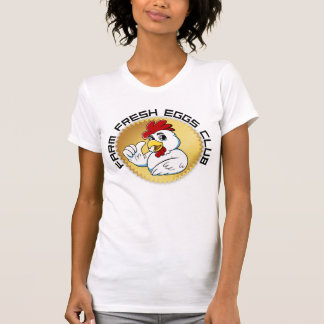 Farm Fresh Eggs Club Vintage Chicken Design | Rust T-Shirt