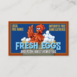Farm Fresh Eggs Colourful Homestead Egg Farm Business Card