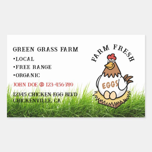 Farm Fresh Eggs Custom Egg Carton Label (Front)