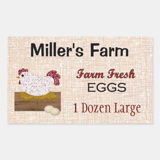 Farm Fresh Eggs Custom Sticker (Front)