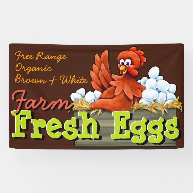 Farm Fresh Eggs.Customisable promotional Banner (Horizontal)