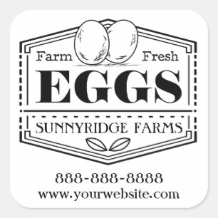 Farm Fresh Eggs   Egg Carton Sticker Label