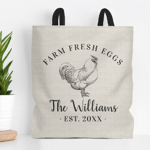 Farm Fresh Eggs Family Monogram Tote Bag