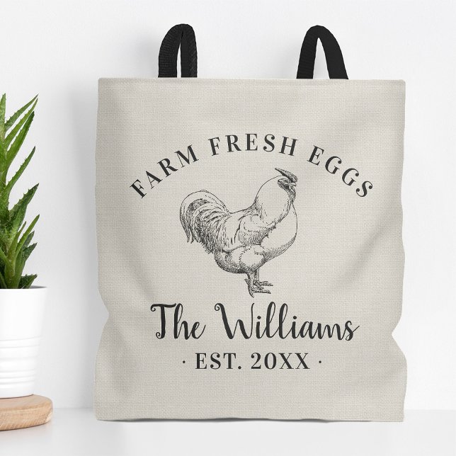 Farm Fresh Eggs Family Monogram Tote Bag (Creator Uploaded)