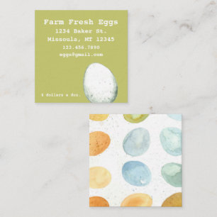 Farm Fresh Eggs Food Green Square Business Card