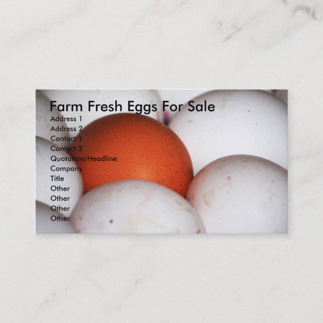 Farm Fresh Eggs For Sale Business Card (Front)